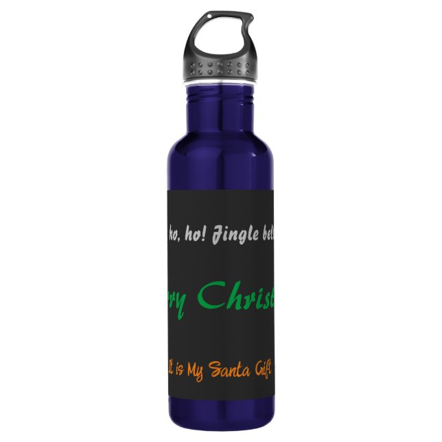 Frohe Weihnachten ist es mein Weihnachtsgeschenk - Edelstahlflasche (Vorderseite)