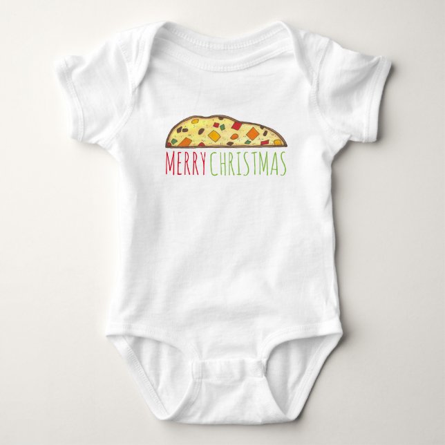 Frohe Weihnachten Italienische Bäckerei Holiday Bi Baby Strampler (Vorderseite)