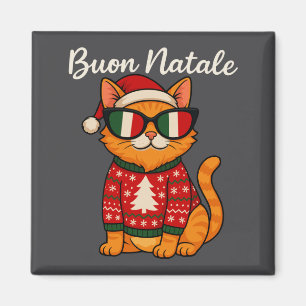 Frohe Weihnachten Italienische Katze Weihnachten, Magnet