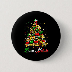 Frohe Weihnachten Italienische Pasta-Weihnachtsbau Button