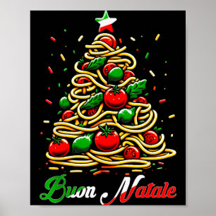 Frohe Weihnachten Italienische Pasta Weihnachtsbau Poster