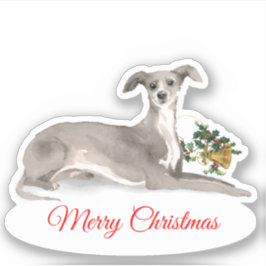 Frohe Weihnachten Italienischer Greyhound Custom-C Aufkleber