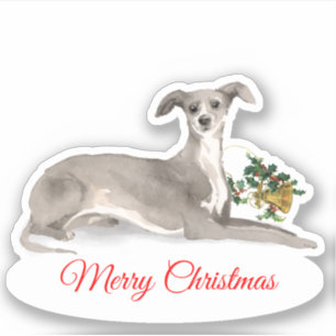 Frohe Weihnachten Italienischer Greyhound Custom-C Aufkleber
