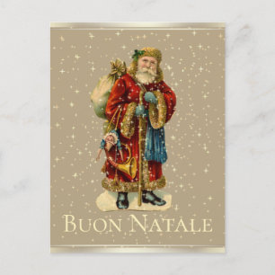 Frohe Weihnachten italienischer vintage Santa Gold
