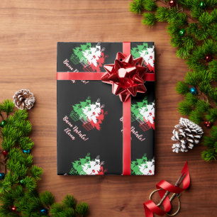 Frohe Weihnachten Italienisches Weihnachtsbaumdesi Geschenkpapier