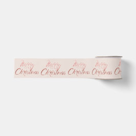 Frohe Weihnachten Ivory Pastel Pink Roe Gold Ripsband