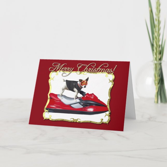 Frohe Weihnachten Jack Russell Terrier Grußkarte (Vorderseite)