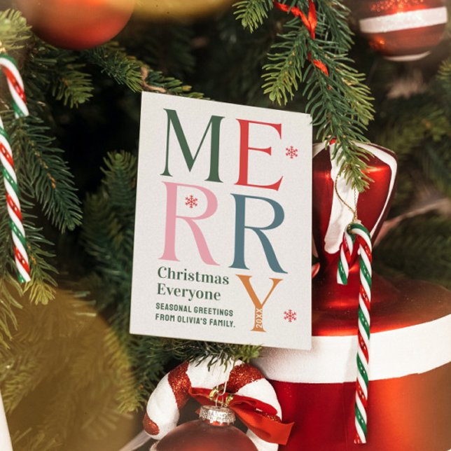 Frohe Weihnachten Jeder feierliche Retro Typografi Einladung (Von Creator hochgeladen)