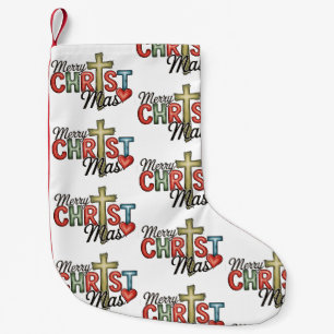 Frohe Weihnachten Jesus Christus Mas Kreuz Xmas Kleiner Weihnachtsstrumpf