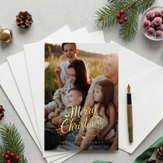 Frohe Weihnachten Joy Familie Foto Collage Feierta Folien Feiertagskarte