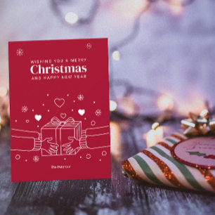 Frohe Weihnachten Joy Giving Line Art Gruß Karte