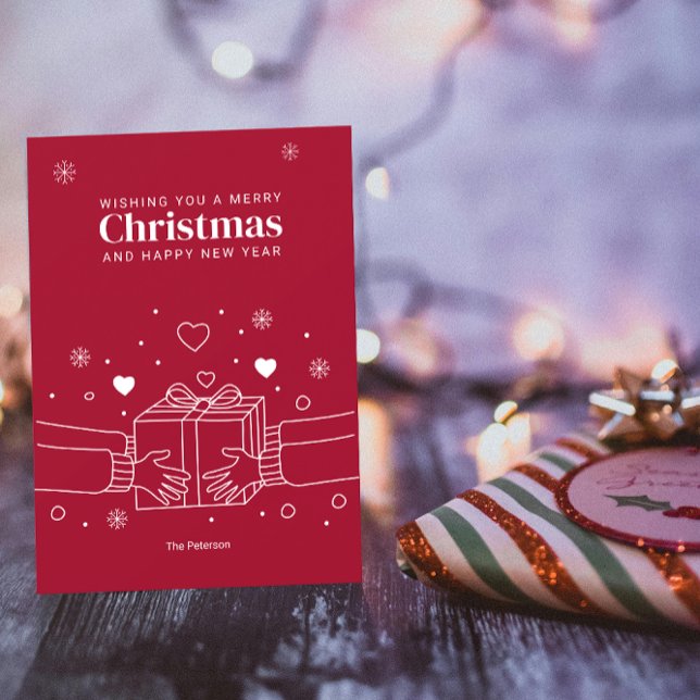 Frohe Weihnachten | Joy Giving Line Art Gruß Karte (Von Creator hochgeladen)