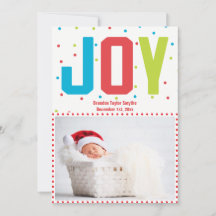Frohe Weihnachten Joy New Baby Foto Card