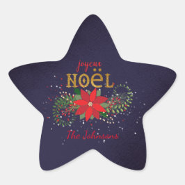 Frohe Weihnachten Joyeux Weihnachten Star Navy Fra Stern-Aufkleber