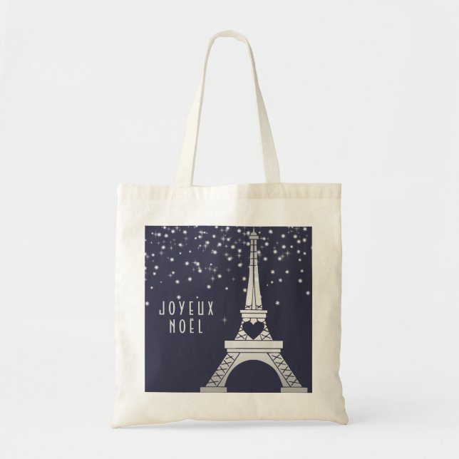 Frohe Weihnachten Joyeux Weihnachten-| von Paris Tragetasche (Vorne)