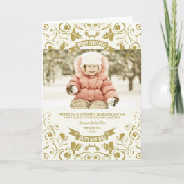 Frohe Weihnachten Jugendstil Floral Geblüht Foto