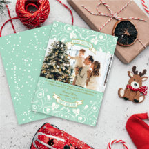 Frohe Weihnachten Jugendstil Floral Geblüht Foto