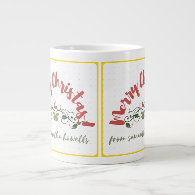 Frohe Weihnachten Jumbo-Tasse (Vorderseite)