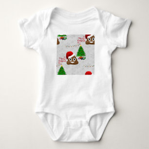 frohe Weihnachten Käckchen Emoji Baby Strampler