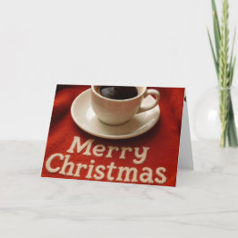 Frohe Weihnachten Kaffee auf einer roten Decke