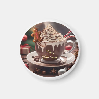 Frohe Weihnachten Kaffee mit Lebkuchen Magnet
