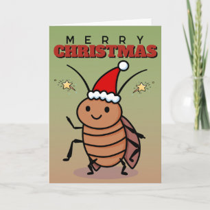 Frohe Weihnachten Kakerlake mit einem Weihnachtsma Karte
