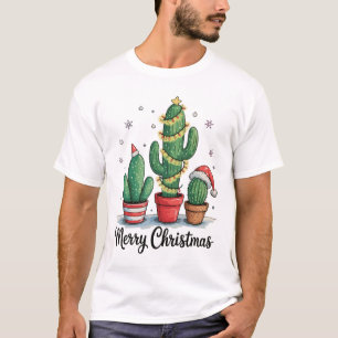 Frohe Weihnachten Kaktus Baum Festliche Weihnachts T-Shirt