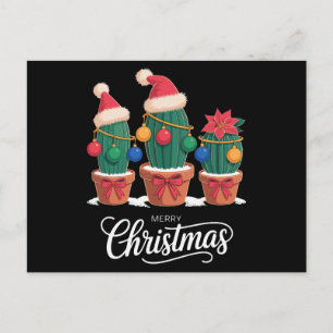 Frohe Weihnachten Kaktus Santa Hut Poinsettie Weih