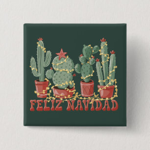 Frohe Weihnachten Kaktusliebhaber Weihnachts Cowbo Button