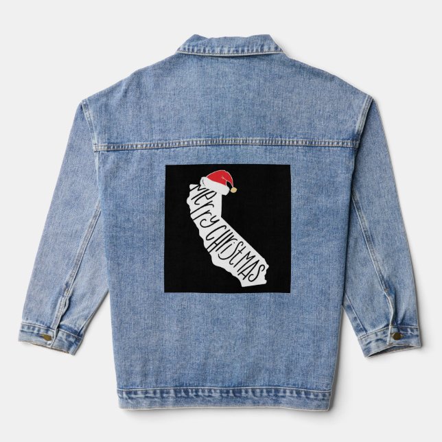 Frohe Weihnachten Kalifornien Jeansjacke (Rückseite)