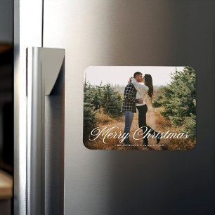 Frohe Weihnachten Kalligrafie-Schrift Foto Magnet