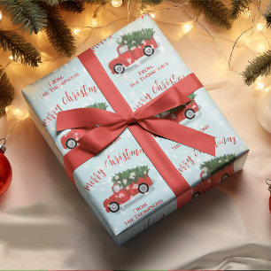 Frohe Weihnachten Kalligrafie Süßer Rustikaler Rot Geschenkpapier