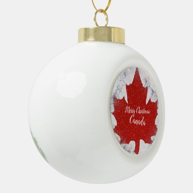 Frohe Weihnachten Kanada Keramik Kugel-Ornament (Links)