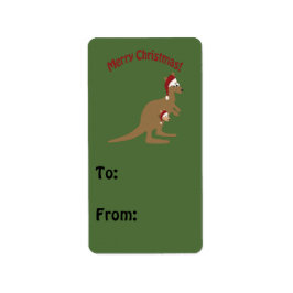Frohe Weihnachten Kangaroos Adressaufkleber