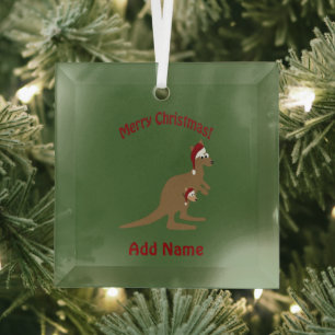 Frohe Weihnachten Kangaroos Ornament Aus Glas