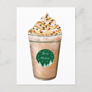 Frohe Weihnachten Karamell-Latte Postkarte