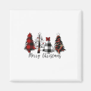 Frohe Weihnachten Kariert Leopard Büffel Weihnacht Magnet
