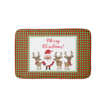 Frohe Weihnachten Kariert Red Green Santa Reindeer