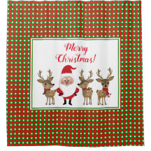 Frohe Weihnachten Kariert Santa Reindeer Custom Ni