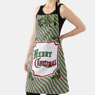 Frohe Weihnachten Kariert Schürze