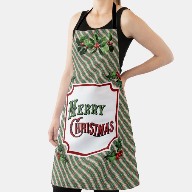 Frohe Weihnachten Kariert Schürze (InSitu)