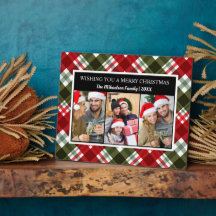 Frohe Weihnachten Kariert Tartan FotoCollage