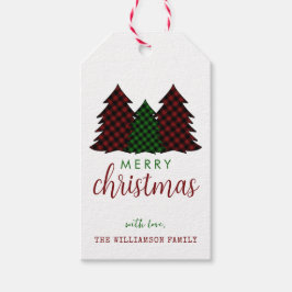 Frohe Weihnachten Karierte Muster Weihnachtsbaum Geschenkanhänger