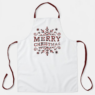 Frohe Weihnachten karierte Schneeflocke Schürze
