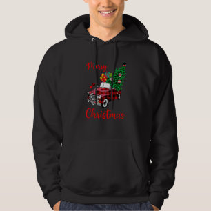 Frohe Weihnachten Karierten Red Truck Xmas Tree Me Hoodie