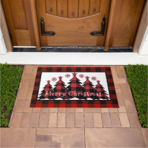Frohe Weihnachten karierten Weihnachtsbaumen Weihn