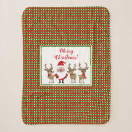 Frohe Weihnachten Karierter Weihnachtsmann Niedlic Sherpadecke