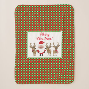 Frohe Weihnachten Karierter Weihnachtsmann Niedlic Sherpadecke