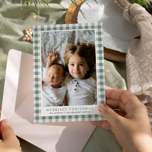 Frohe Weihnachten Kariertes Foto Weihnachtskarte