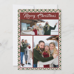 Frohe Weihnachten Karo-Familienfoto-Kollage